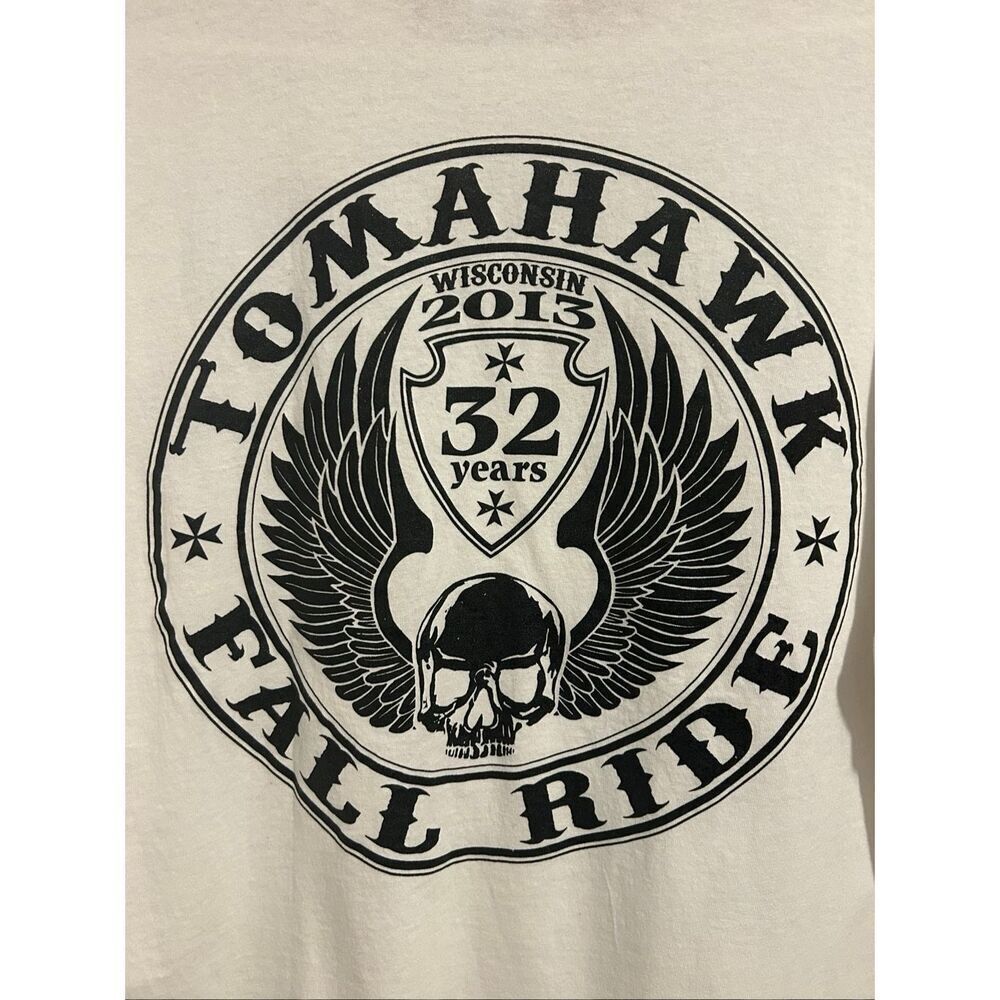 Delta Pro Weight 2013 Tomahawk Fall Ride Harley Graphic White T-Shirt Size XL